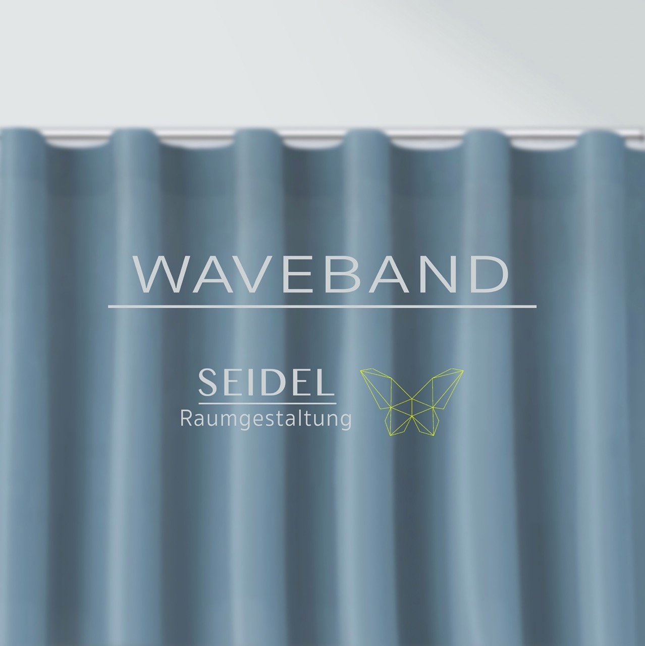 Ein Vorhang mit Wavebandfalte